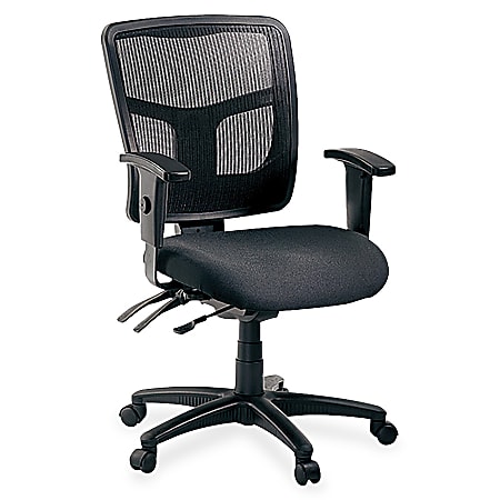 Lorell® Ergomesh Mesh/Fabric Mid Back Chair, Black
