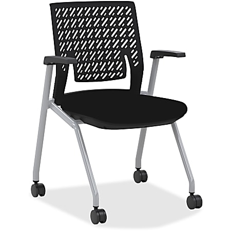 Mayline® Thesis Flex-Back Stacking Chair, Black Seat/Gray Frame, Quantity: 2