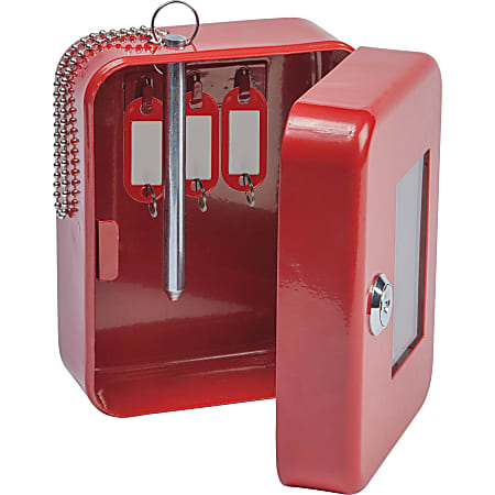 FireKing EK0506 Steel Emergency Key Safe - Key Lock - for Key - Red - Plastic, Steel