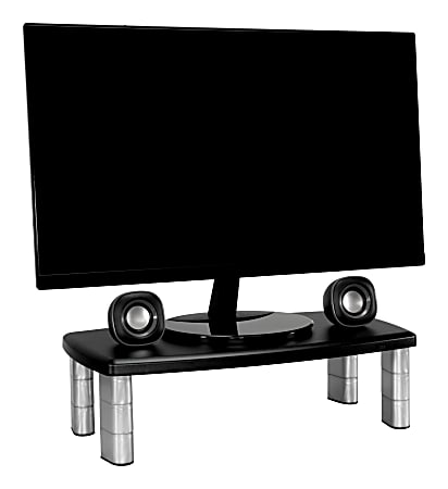 3M™ Monitor Stand, 5 7/8" x 20 1/2" x 12 1/2", MS90B, Black/Silver