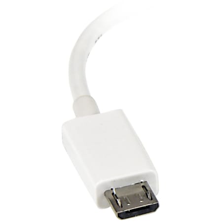 StarTech.com 5in White Micro USB to USB OTG Host Adapter M/F - Micro USB Male to USB A Female On-Th - UUSBOTGW