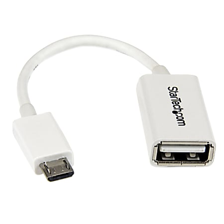 StarTech.com 5in White Micro USB to USB OTG