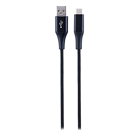 Ativa USB Type C To USB Type A Braided Charging Cable 3 Black 45838 -  Office Depot