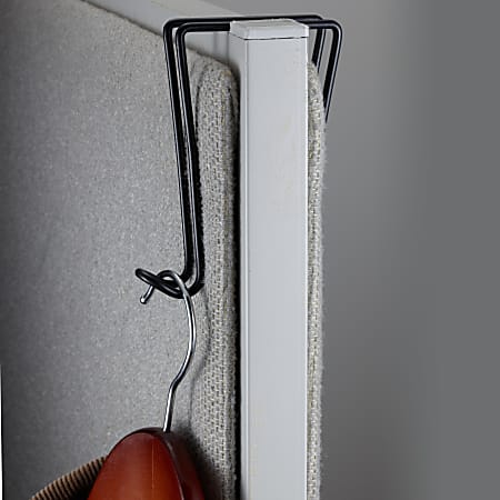 Officemate&reg; Wire Cubicle Hook, 1 Sided, Black