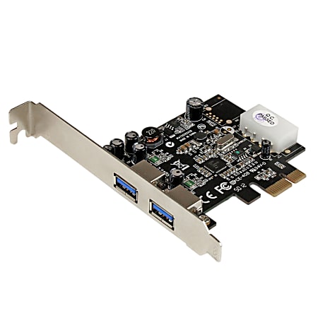 StarTech.com 2 Port PCI Express (PCIe) SuperSpeed USB 3.0 Card Adapter with UASP - LP4 Power - Add 2 SuperSpeed USB 3.0 ports to your PCI Expres