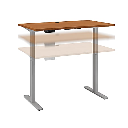 Bush Business Furniture Move 60 Series 48"W x 24"D Height Adjustable Standing Desk, Natural Cherry/Cool Gray Metallic, Standard Delivery