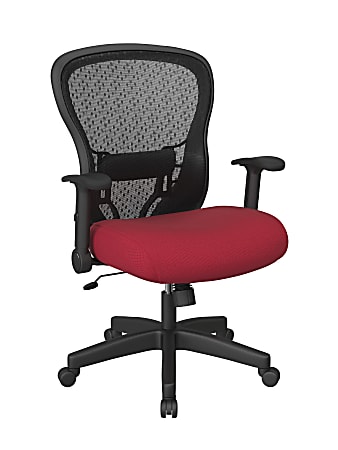 Office Star™ Space Seating 529 Series Deluxe Ergonomic Mesh Mid-Back Chair, Rouge