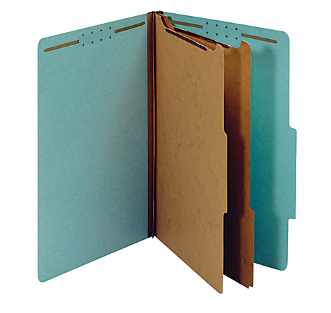 Pendaflex® Standard Classification Folders With Fasteners, 8 1/2" x 14", Legal Size, 60% Recycled, Blue, Box Of 10