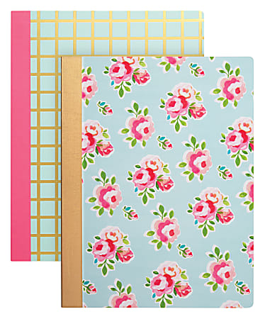 Office Depot® Brand Fashion Composition Notebook, 7 1/2" x 9 3/4", College Ruled, 160 Pages (80 Sheets), Assorted Vintage Floral Designs