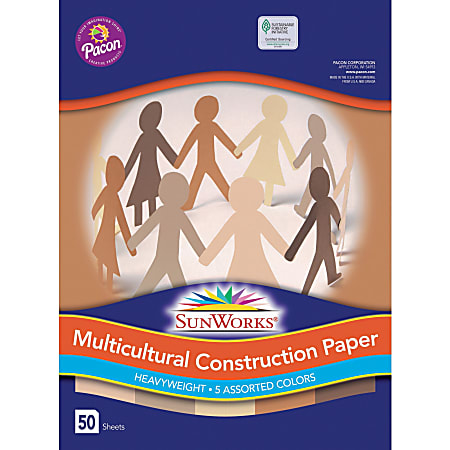 Pacon® Multicultural Construction Paper, 9 x 12, Assorted, 50 Sheets