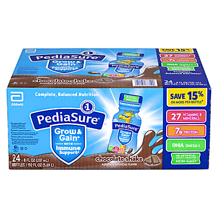 PediaSure Chocolate Shakes, 8 Oz, Pack Of 24 Shakes