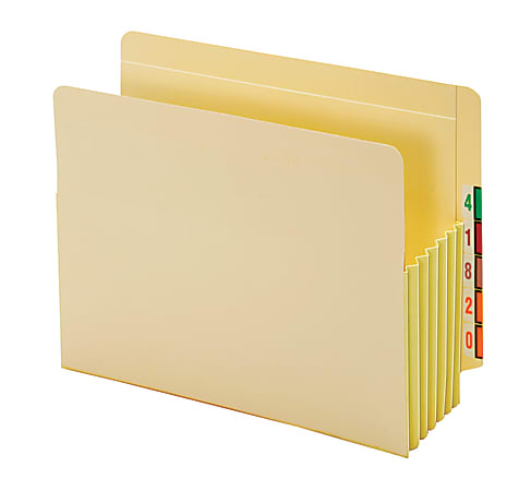 Pendaflex® End-Tab File Pockets With Tyvek® Gusset, 5 1/4" Expansion, Letter Size, Manila, Pack Of 10 Pockets