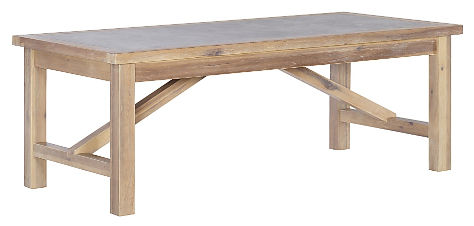 Linon Hanover Coffee Table, 18"H x 48"W x 24"D, Rustic Brown Acacia/Gray