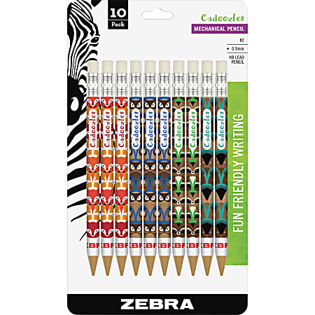 Zebra Cadoozles Mechanical Pencils 0.9 mm Multicolor Barrels Pack