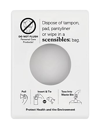 Hospeco Scensibles Combination Waste Receptacle Dispensers, 3-7/8" x 5-3/8", White, Set Of 12 Dispensers