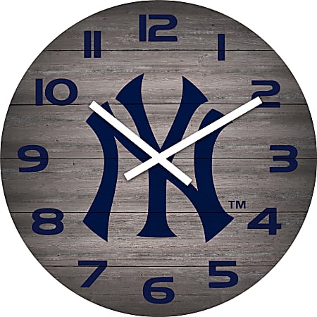 Imperial MLB Weathered Wall Clock, 16”, New York Yankees