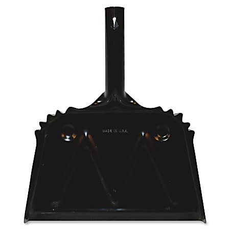 Genuine Joe Heavy-duty Metal Dustpan - 12" Wide - Metal Pan - Black - 12 / Carton