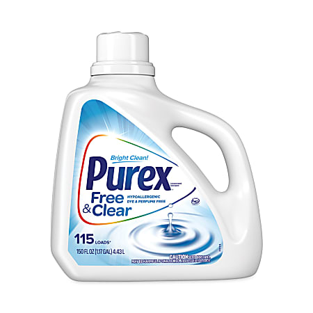 Purex® Free and Clear Liquid HE Laundry Detergent, Unscented, 150 oz Bottle, 4/Carton