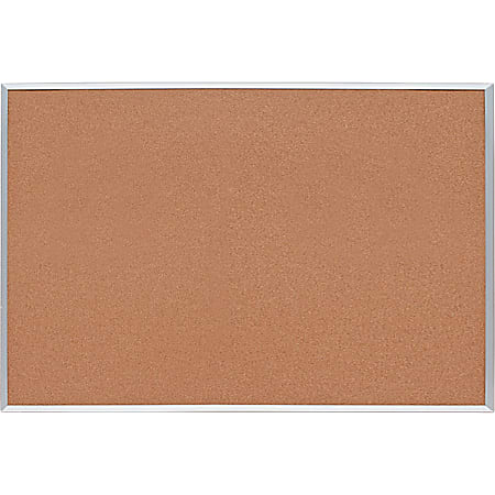 Lorell® Basic Cork Bulletin Board, 48" x 72", Aluminum Frame With Silver Finish
