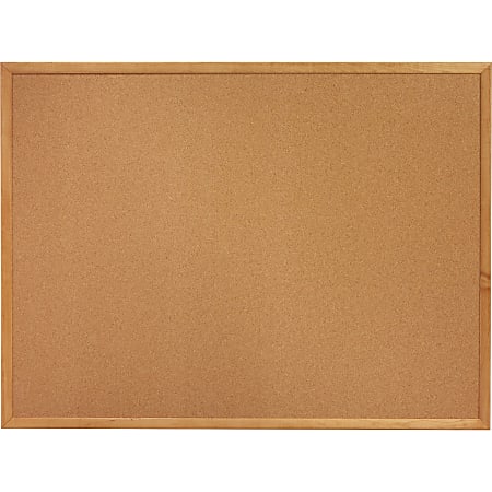 Lorell® Wood Frame Cork Board, 72" x 48", Wood Frame With Oak Finish