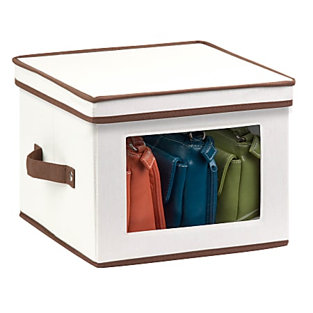 Honey Can Do Canvas Dinnerware Storage Box Medium 8 12 H x 12 W x 12 D  BrownNatural - Office Depot