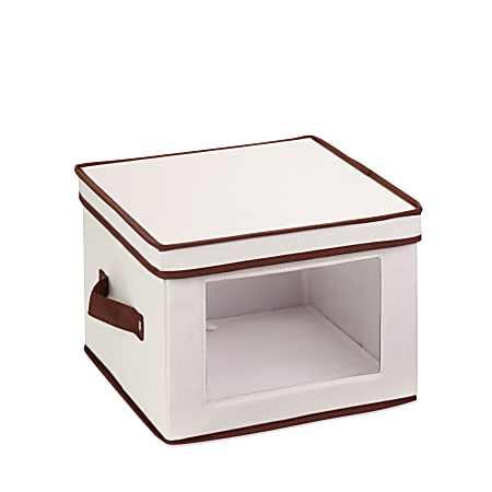 Honey-Can-Do Canvas Dinnerware Storage Box, Medium, 8 1/2"H