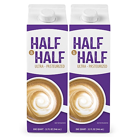 National Brand Half & Half Cartons, 32 Oz, Pack of 2 Cartons