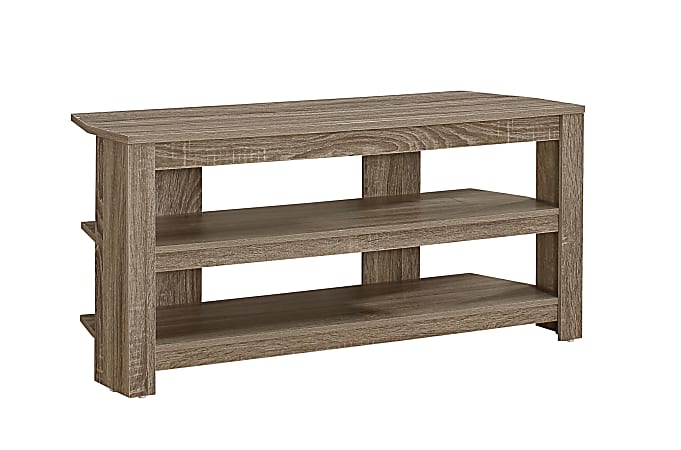 Monarch Specialties TV Stand, 3-Shelf, For Flat-Panel TVs Up To 40", Dark Taupe