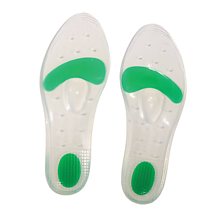 Stein’s Silicone Dual-Density Comfort Shoe Gel Insoles, Large, Green, Pack Of 2