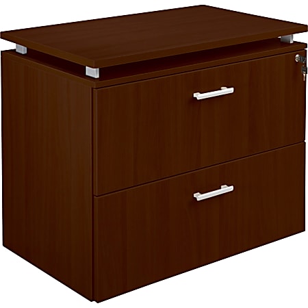 Lorell® Concordia Series 36"W 2-Drawer Lateral File Cabinet, Mahogany