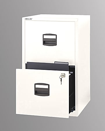 Bisley 14-13/16"D Vertical 2-Drawer Under-Desk Storage Cabinet, Metal, White