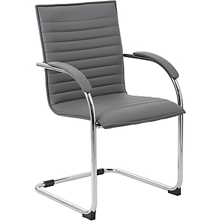 Boss Office Products Ribbed Side Chairs, Gray, Set Of 2