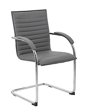 Boss Office Products Ribbed Side Chairs Gray Set Of 2 Office Depot