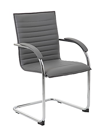 Boss Office Products Ribbed Side Chairs, Gray, Set
