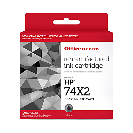 Office Depot® Brand Remanufactured Black Ink Cartridge Replacement For HP 74, Pack Of 2, OD74-2