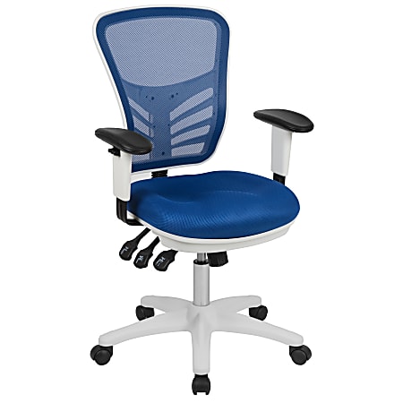 Flash Furniture Ergonomic Mesh Mid-Back Executive Office Chair, Blue/White