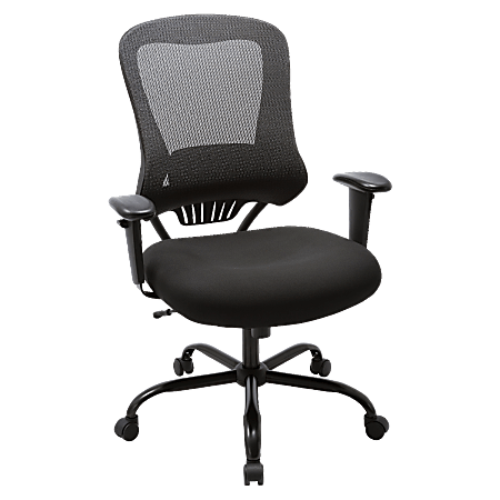 Lorell® Big and Tall Executive Ergonomic Mesh/Fabric Chair, Black