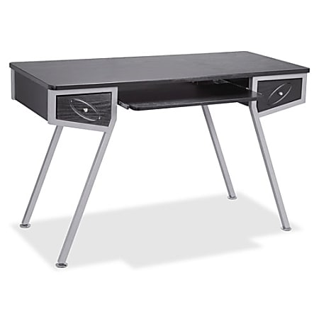 Lorell Laminate Computer Desk - Racetrack Top - Four Leg Base - 2 Drawers - 4 Legs - 47.25" Table Top Width x 21.63" Table Top Depth - 29.75" Height - Assembly Required - Laminated, Silver