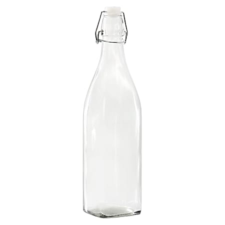 Gibson Home Sweetwater Glass Bottle With Swing Top Stopper, 32.5 Oz, Clear