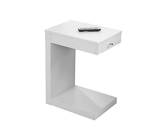 Monarch Specialties Accent Table With Storage Drawer, Rectangle, White
