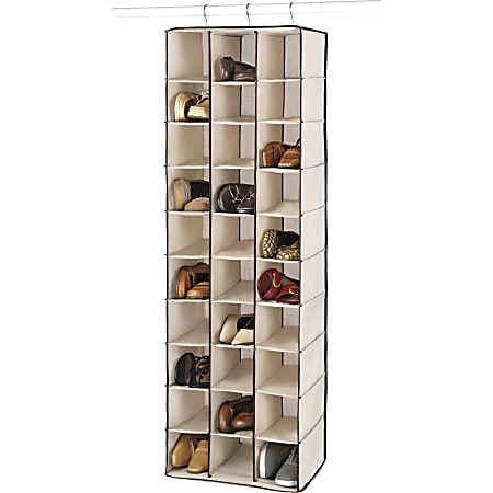 Whitmor Shoe Rack - 60 x Shoes - 30 Compartment(s) - Steel, Canvas