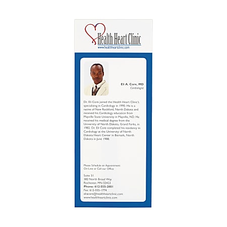 Custom Full-Color Rack Cards, 8 1/2" x 3 1/2", White, Pack Of 50