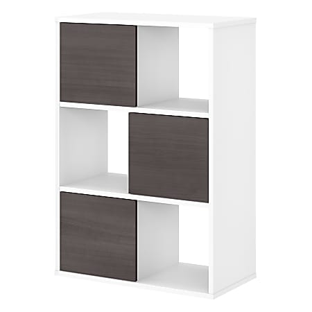 Bush Business Furniture Jamestown 6-Cube Organizer, Storm Gray/White, Standard Delivery