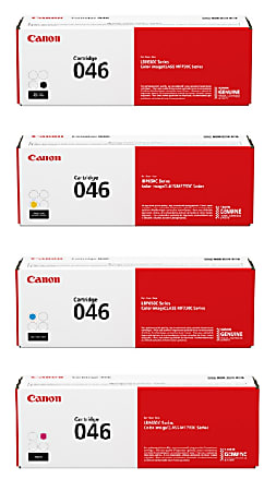 Canon® 046 Black And Cyan, Magenta, Yellow Toner Cartridges Combo, Pack Of 4, 1250C001,1249C001,1248C001,1247C001