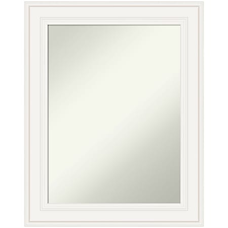 Amanti Art Non-Beveled Rectangle Framed Bathroom Wall Mirror, 29-1/2" x 23-1/2", Ridge White