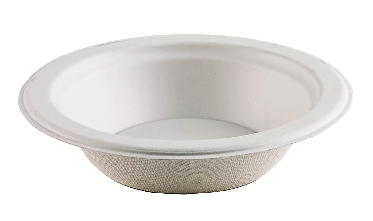 Highmark&reg; ECO Compostable Sugarcane Paper Bowls, 12 Oz, White, Case Of 1,000
