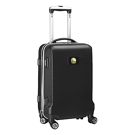 Denco 2-In-1 Hard Case Rolling Carry-On Luggage, 21"H x 13"W x 9"D, Golden State Warriors, Black