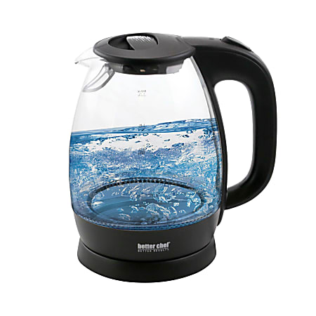 Better Chef 1.7L Cordless Electric Glass Tea Kettle,