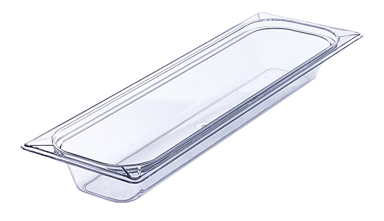 StorPlus 1/2-Size Plastic Food Pans, 2 1/2"H x 6 1/4"W x 20 3/4"D, Clear, Pack Of 6