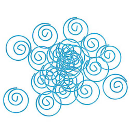 Shaped Paper Clips, Round Shape, 3/4", Teal, Pack Of 60